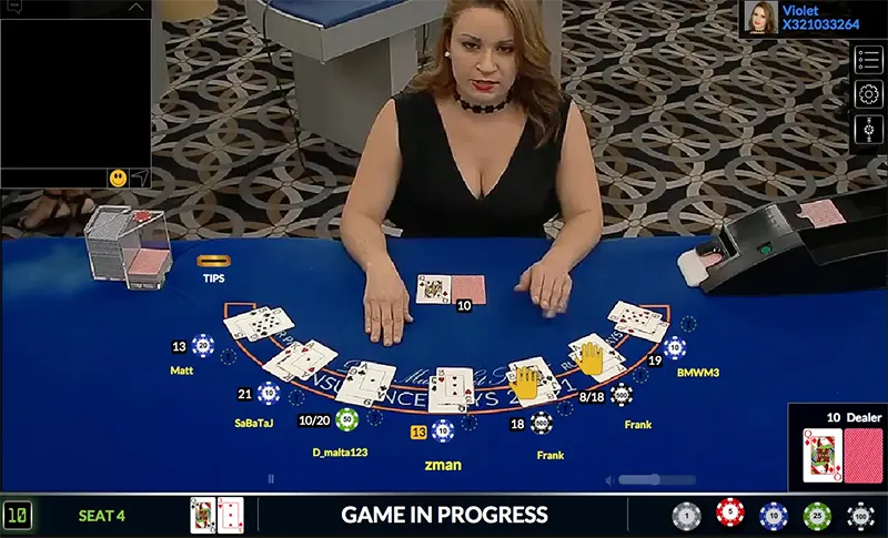 Giao diện bàn chơi tại BlackJack VUA99 đến từ Las Vegas