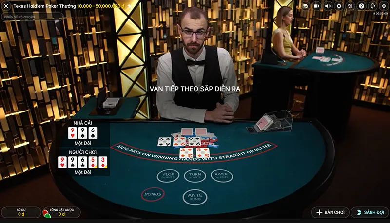 Bàn chơi thực chiến giữa người trên nền tảng Poker VUA99