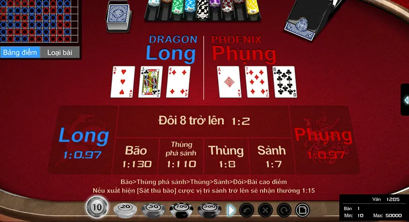 Người chơi dễ dàng đặt cược chính và cửa phụ trong cùng một ván bài